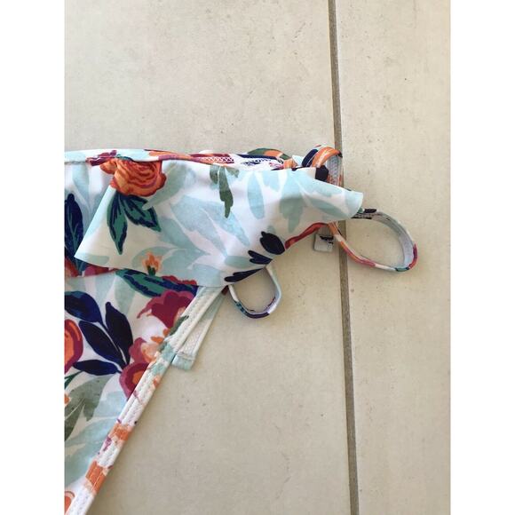 Verano Playa Floral Ruffled Side Ties Bikini Bottom Swimsuit - Picture 5 of 8